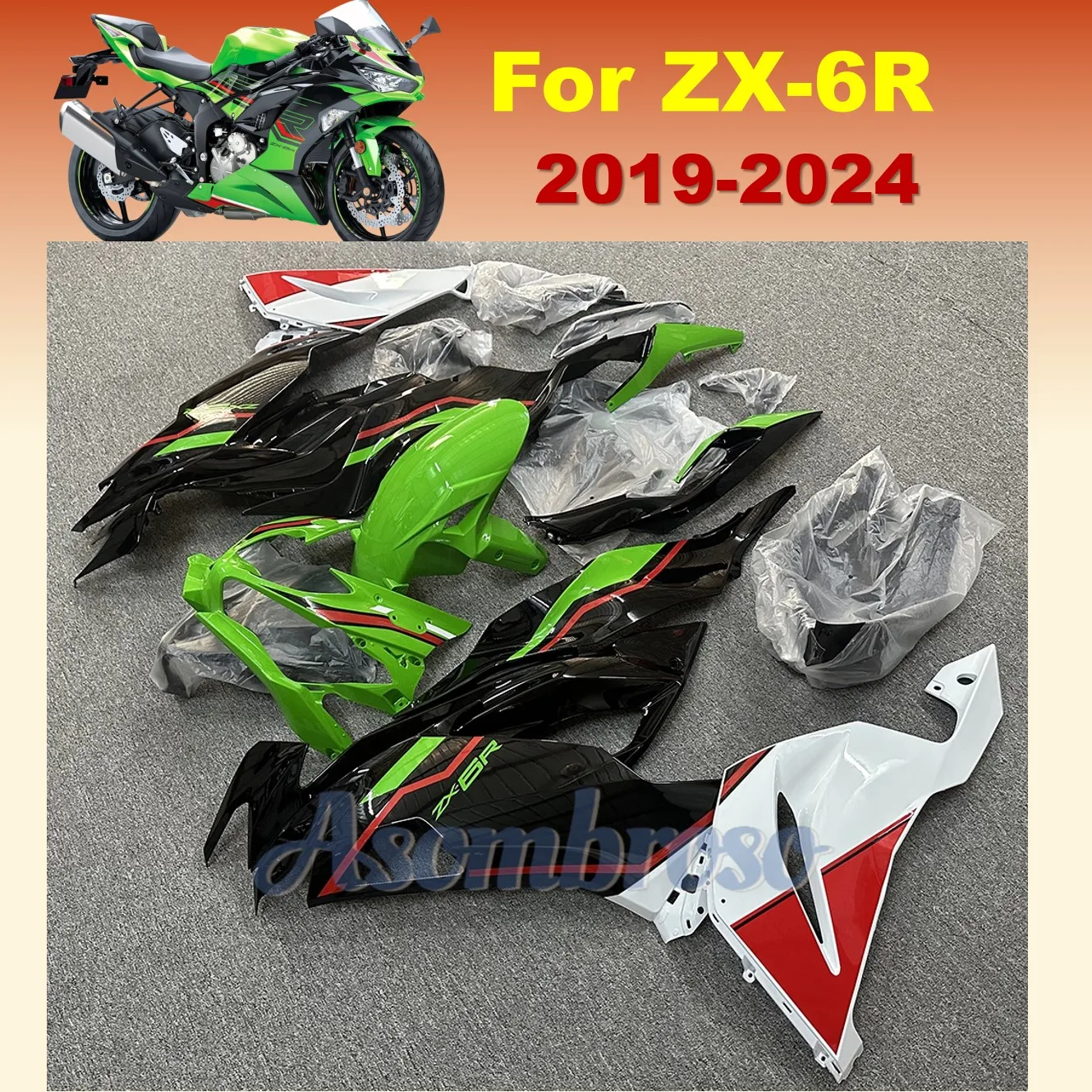 New Style Moto bike Accessories Fairings Kits For ZX6R 2019 2020 2021 2022 2023 2024 ZX-6R ABS Injection Body Shell