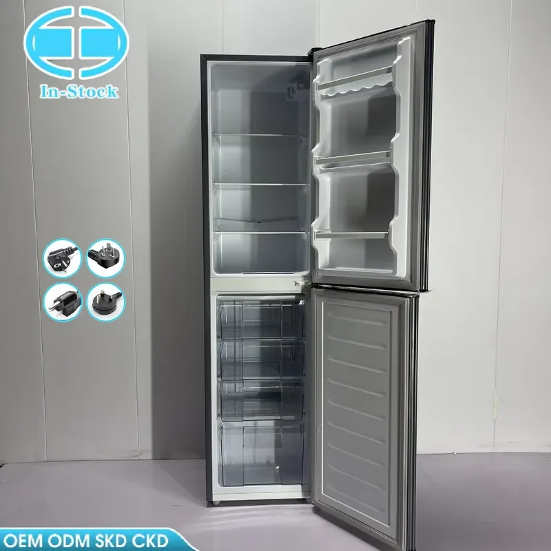 For X Stock 226L Electric Refrigerator Portable Hot Factory Price Straight Cold Frost Top Bottom Freezing Two-Door
