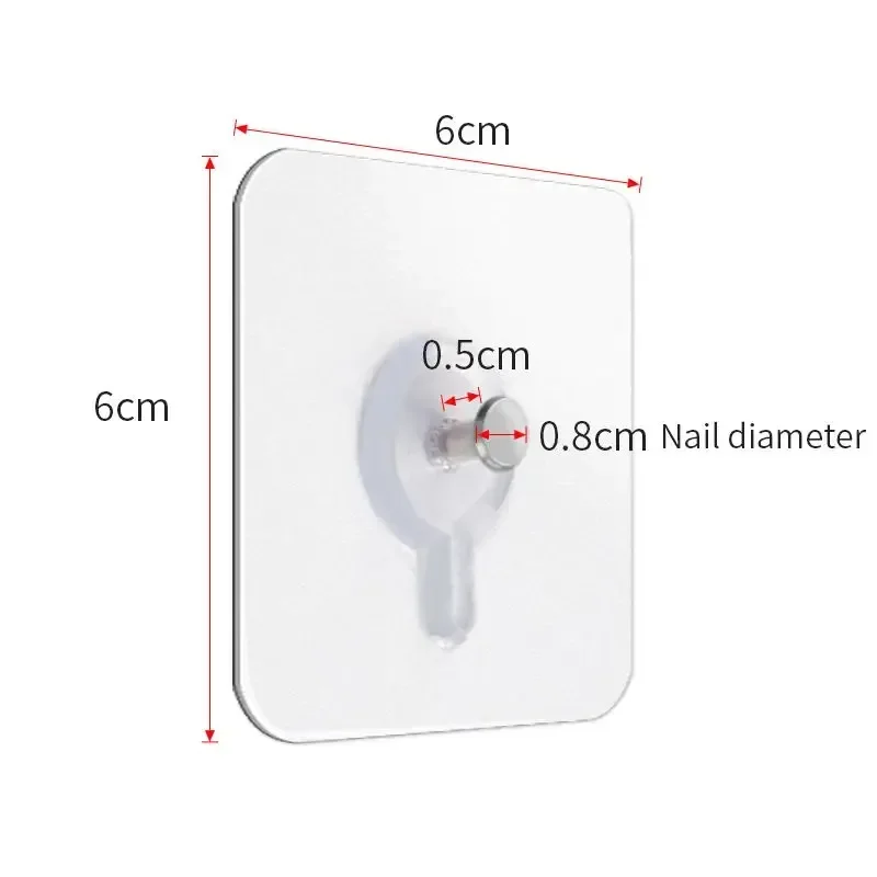 Strong Adhesive Nails Wall Hooks Closet Cabinet Shelf Pegs Screws Wall Hangers Kitchen Bathroom Punch-Free Self-adhesive Hook