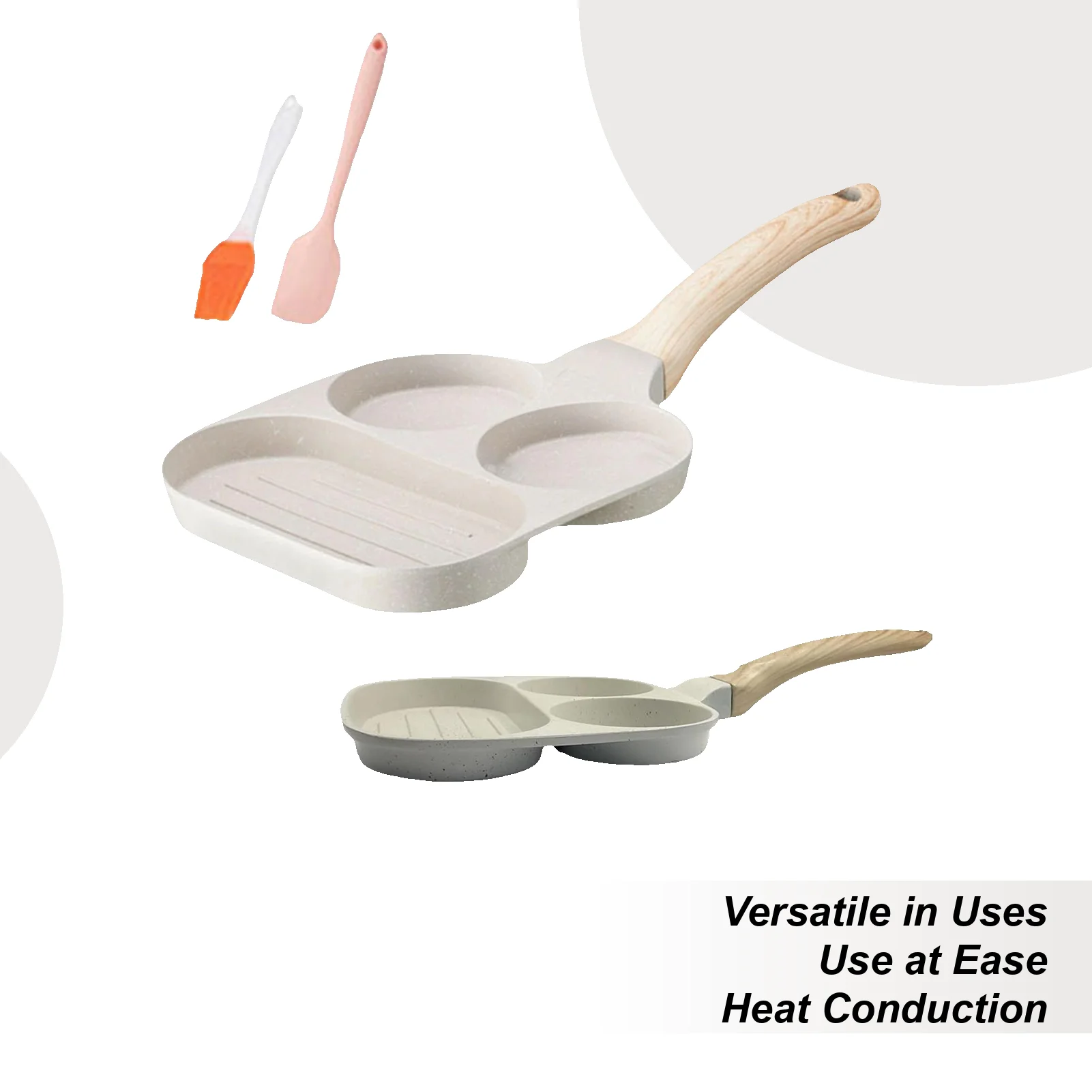 

Omelette Pan Nonstick Grill Pan Cookware Multifunctional omelette pan Non Stick Omelette Pan Easy to Clean for induction cooktop
