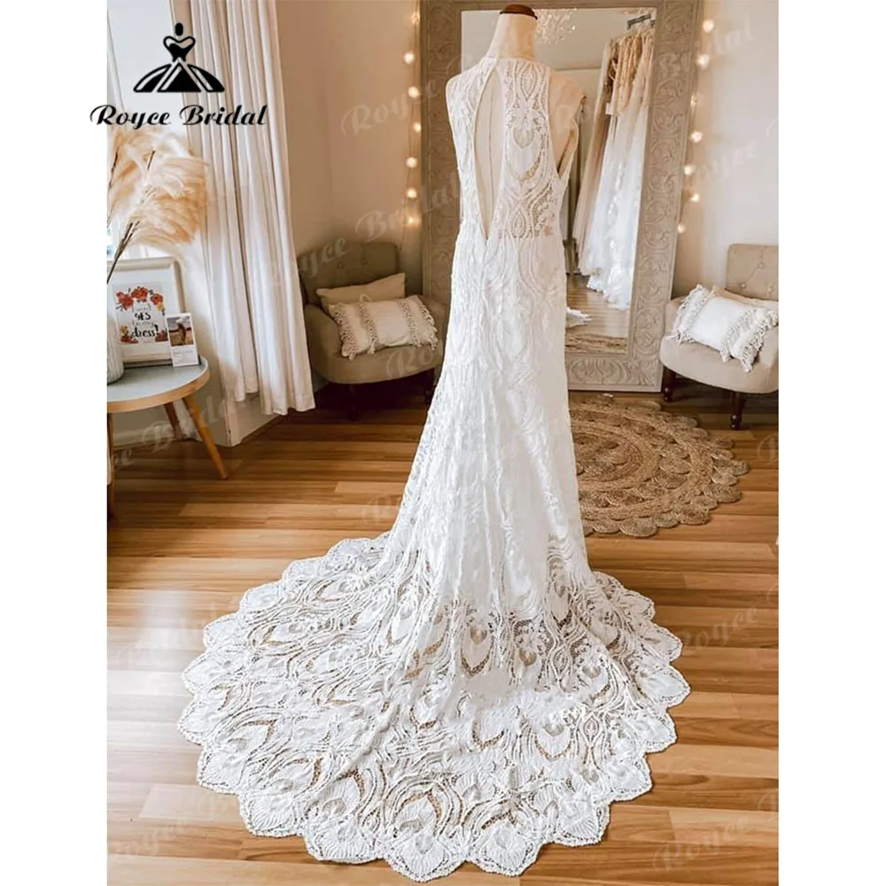 Ren Boho Đi Biển Nàng Tiên Cá Váy Cưới Nữ Không Tay 2023 Sang Trọng Áo Dây Áo Cưới Cho Cô Dâu Vestidos De Novias