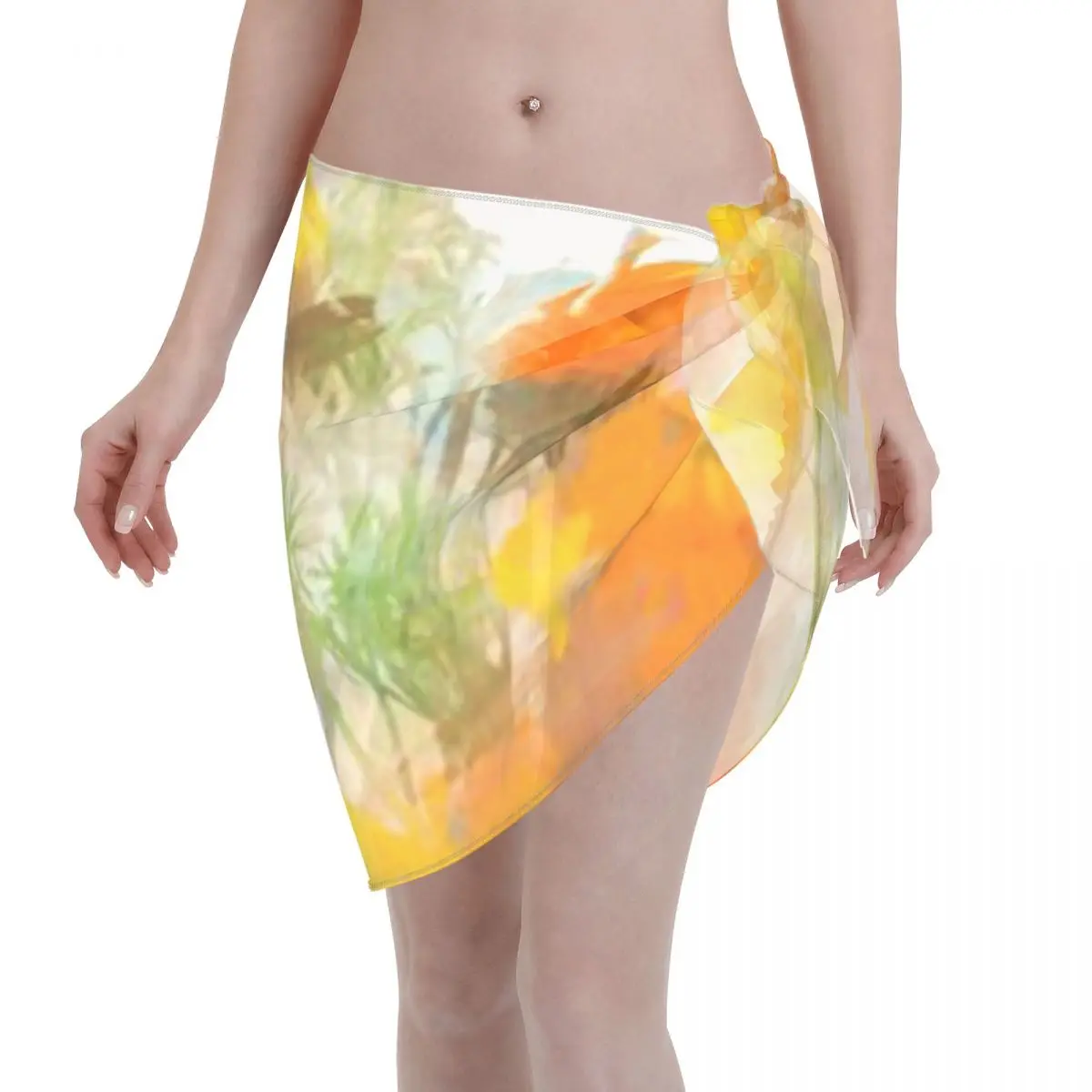 Promotion Sunrise Poppies Women's Beach Wrap SkirtAfter Shower Loungewear Wrap Dress