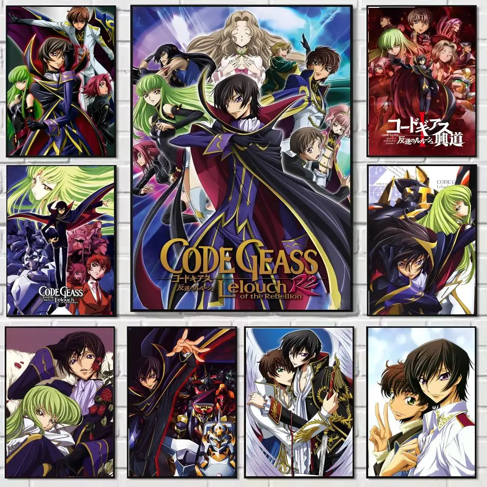 C-Code G-Geass Poster Self-adhesive Wall Mural Art Waterproof Sticker For Bar Room Decor High Quality Print Gift