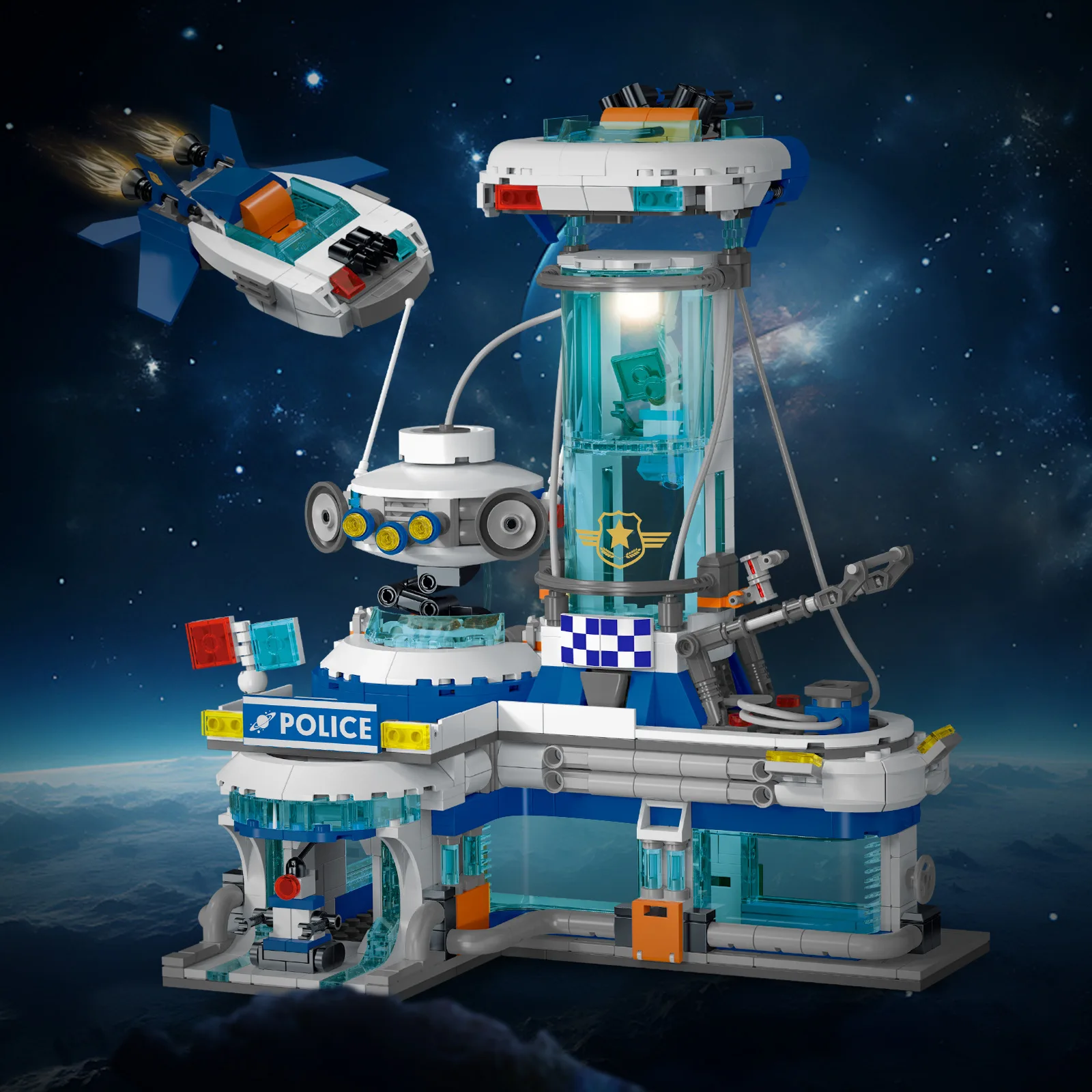 

Creative House Architecture Brick Street View Construction Model Sets Universe Police Station Building Block Toys For Kids Gifts