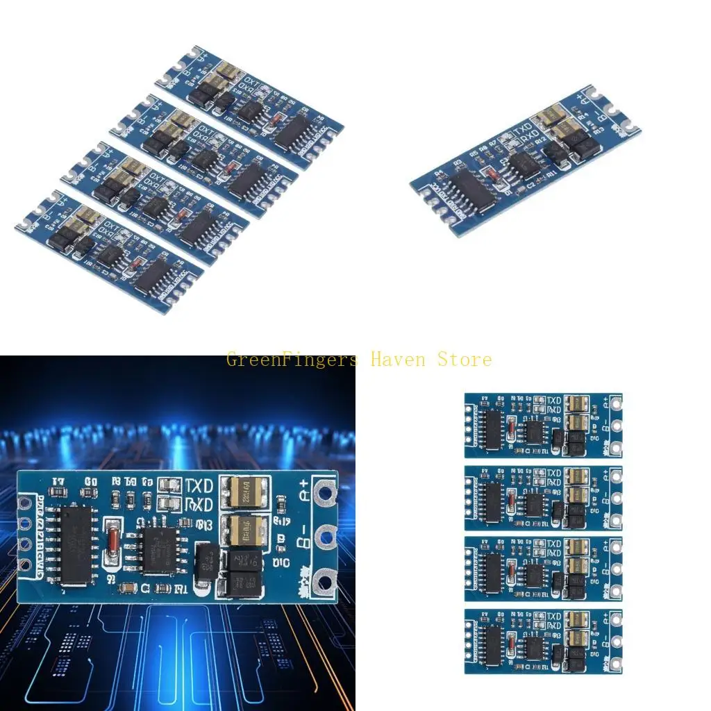 F68D TTL to RS485 Converters Module 3.3V5V Serials Communication Board with Label Terminals and TXRX Indicators for Embedded