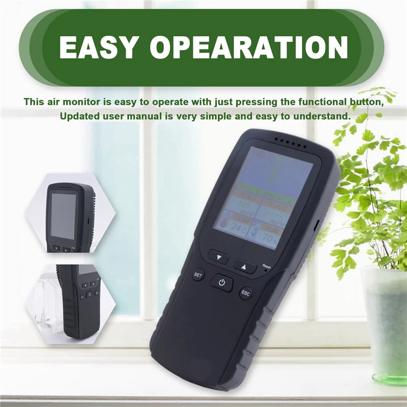 

【Flash Sale】9 In 1 Air Quality Monitor Indoor Outdoor PM2.5, PM1.0, PM10, HCHO, Detector Tester Temperature And Humidity Sensor