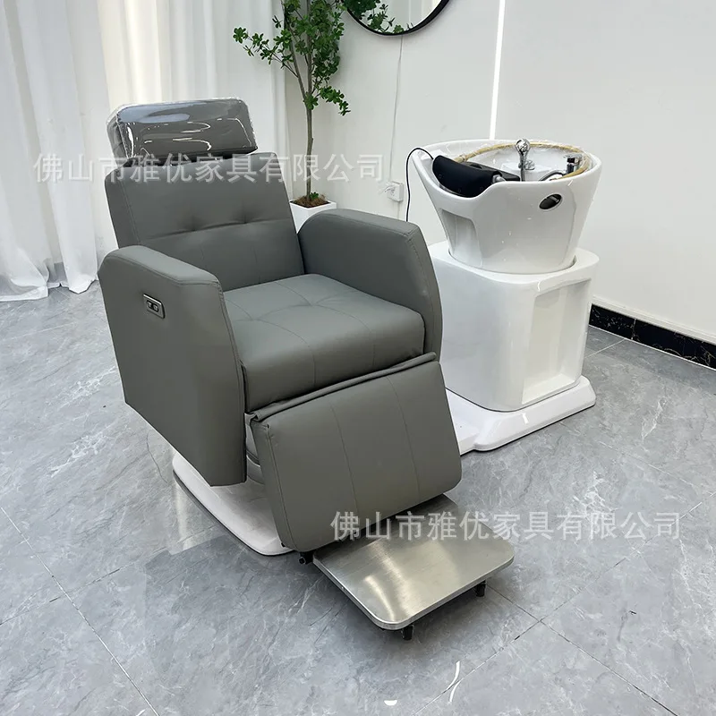 Multifunctional electric lift shampoo bed High-end barber shop Hair salon Integrated hair care Hair treatment bed can be rotated