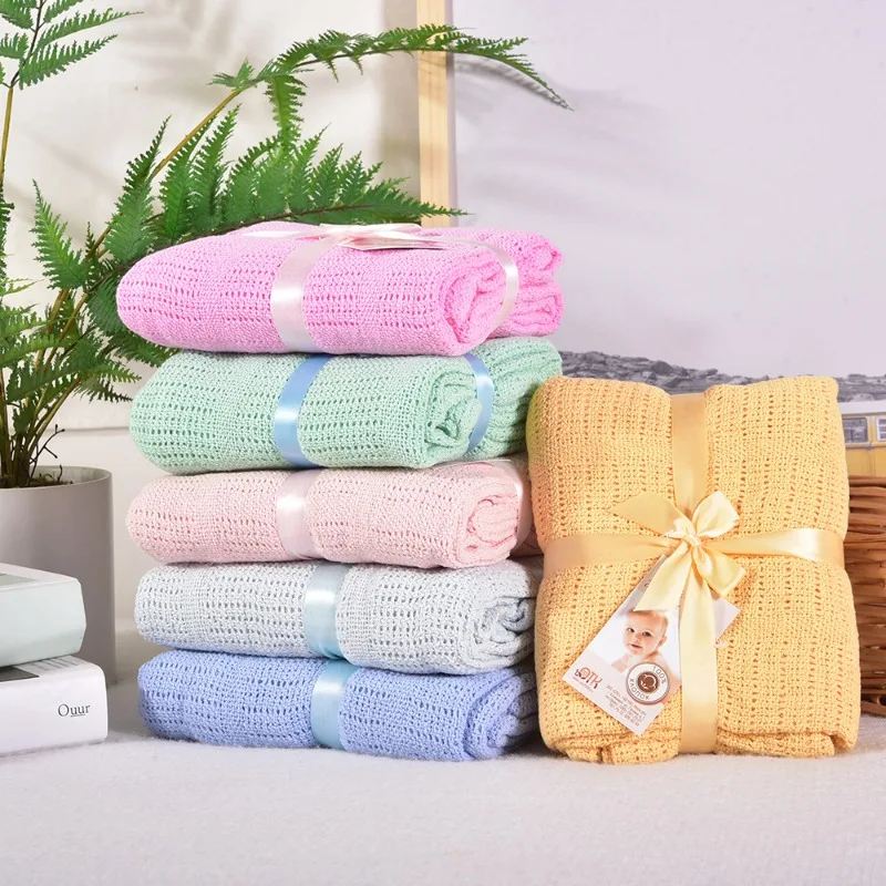 

Pure Cotton Knitted Baby Blanket - Soft Breathable Swaddle&Sleep Cover for Newborns, Ideal Gift Set.baby stuff.для новорожденных