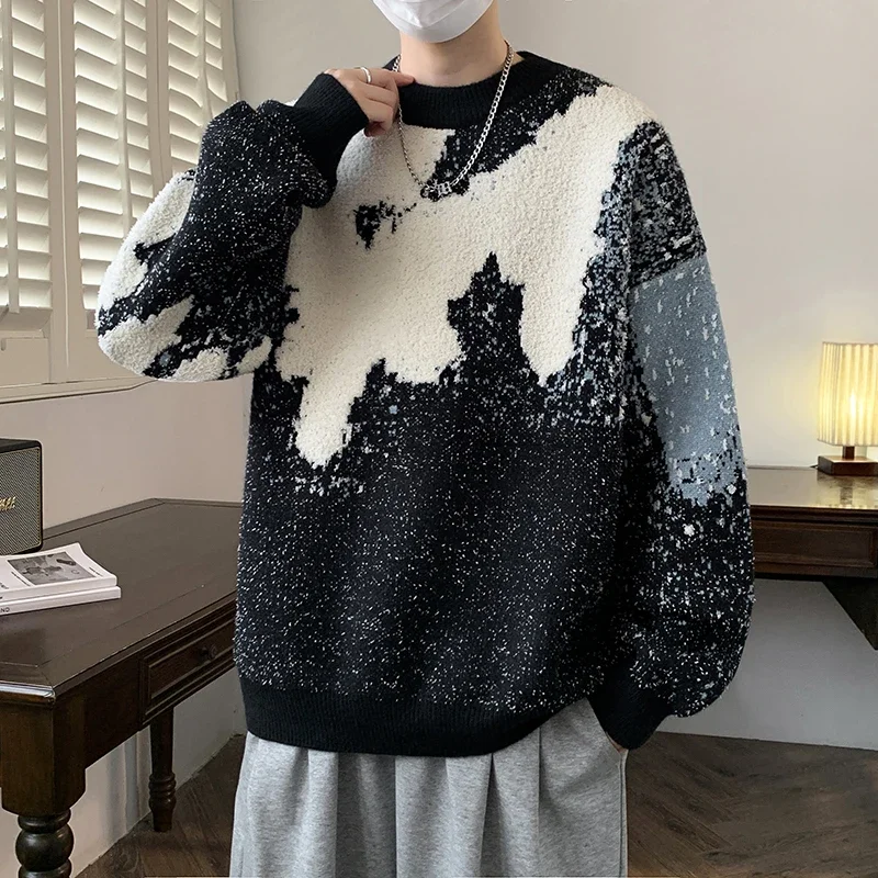 

Camouflage Pattern Knitted Sweater 2025 Brand High Quality Fashion High Street Hoodie Autumn/Winter Daily Leisure Warm Hoodie