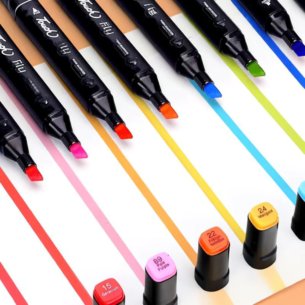 Oil Based Markers Dual Tip Sketch Pens Professional Art Supplies For Drawing Painting Illustration Manga Students Office Tool