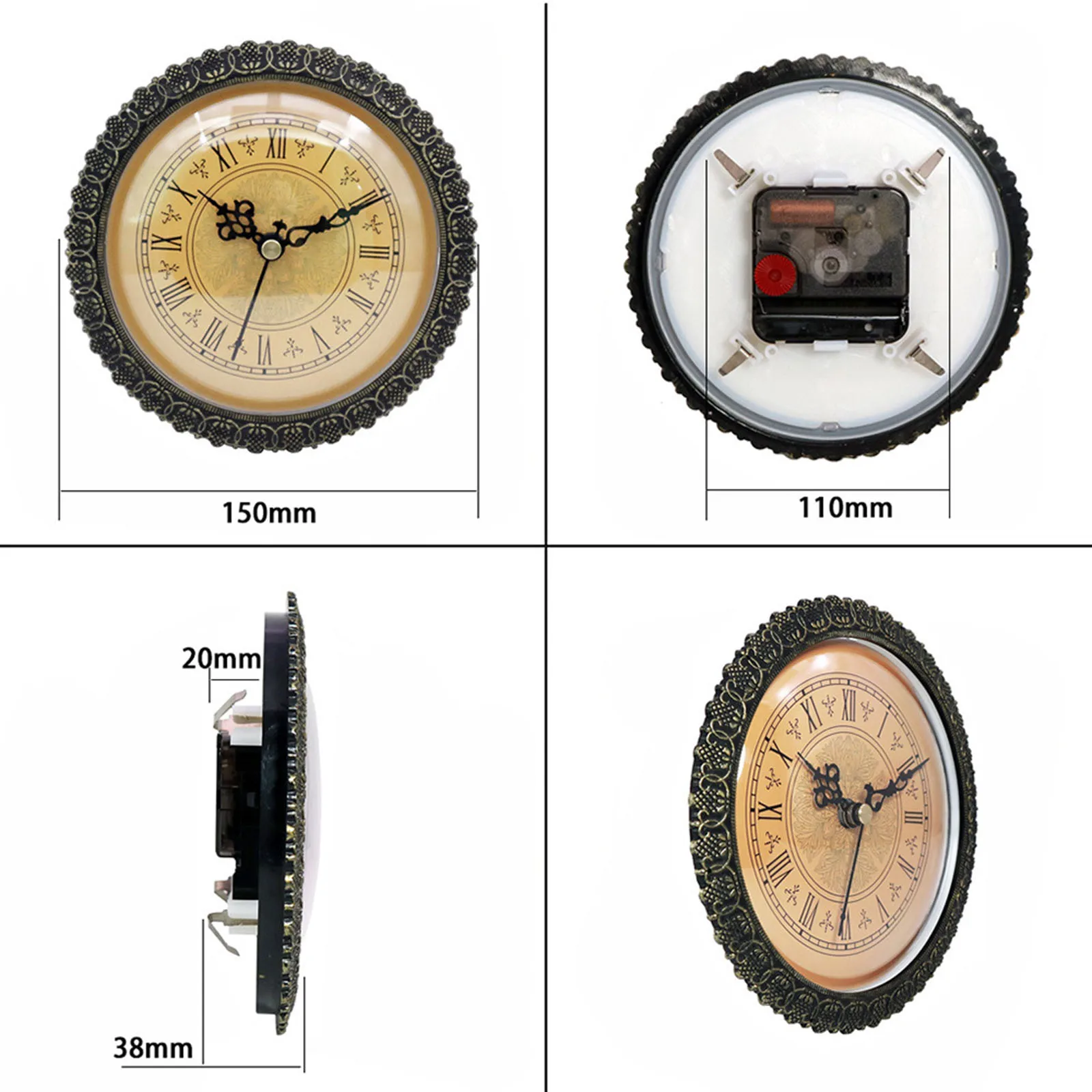 Large Clock Insert Silent Movement DIY Miniature Clock 150mm for Home Decor