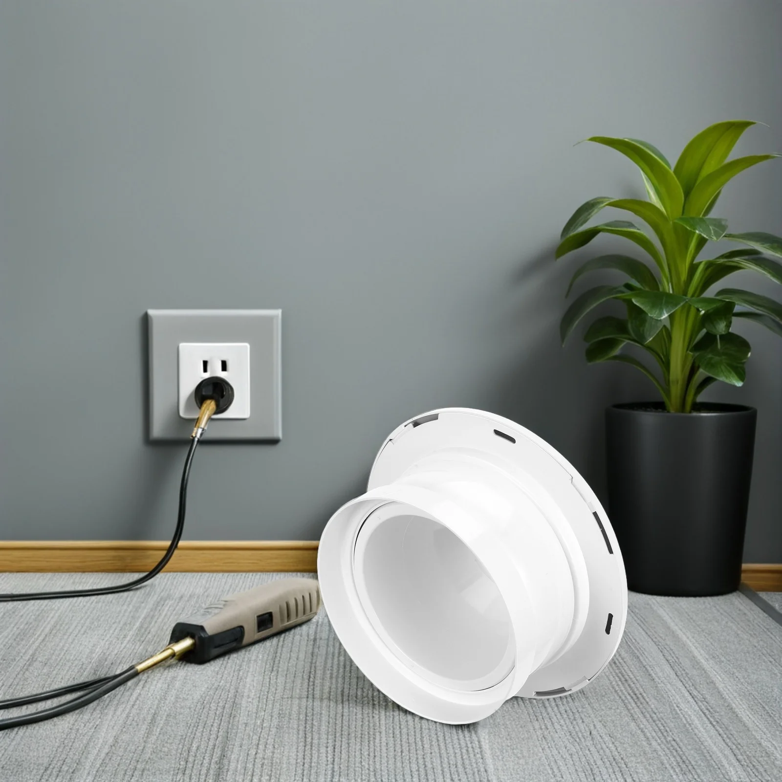 8インチ丸型換気カバー プラスチック製ソフィットディフューザー 回転式エアアウトレット オフィス天井用 中央空調 商業用HVACシステム向け