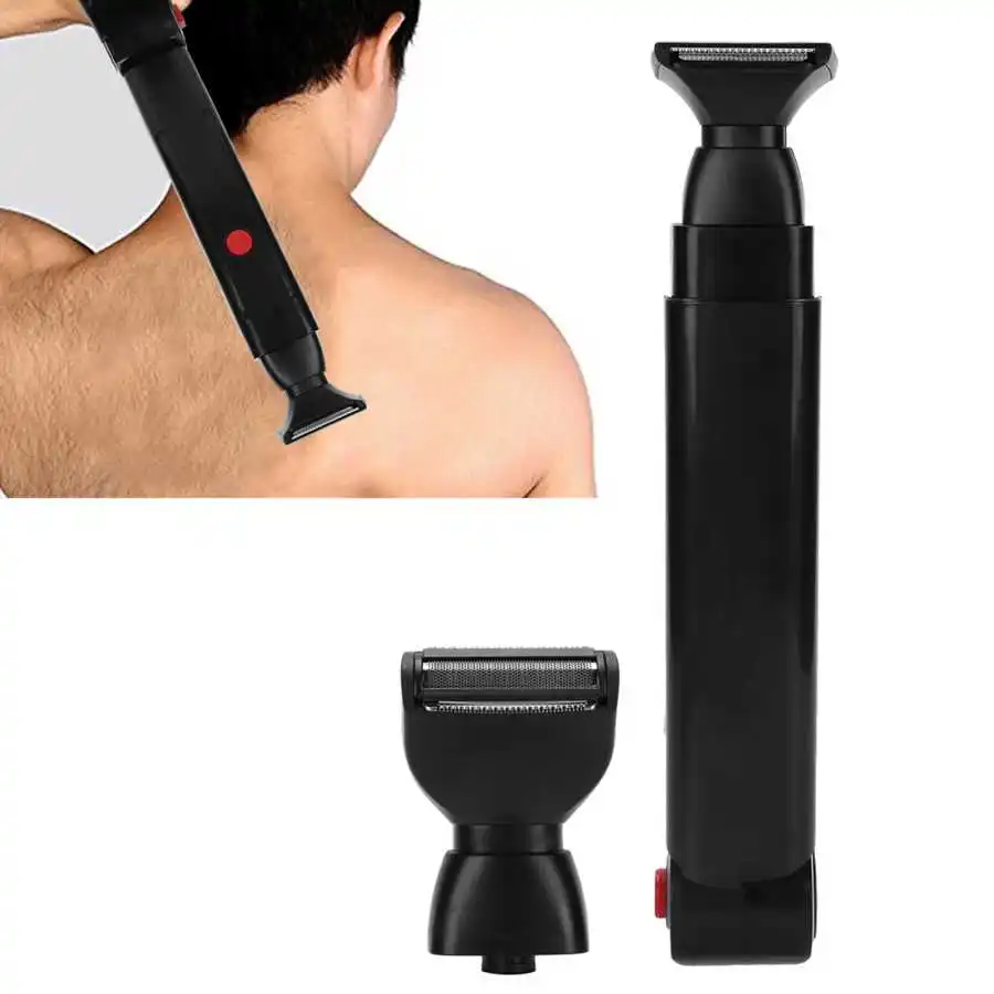 

Electric Back Shaver 2 In 1 Facial Hair Trimmer Razor Rechargeable Foldable Handle Back Hair Removal Men Body Groomer