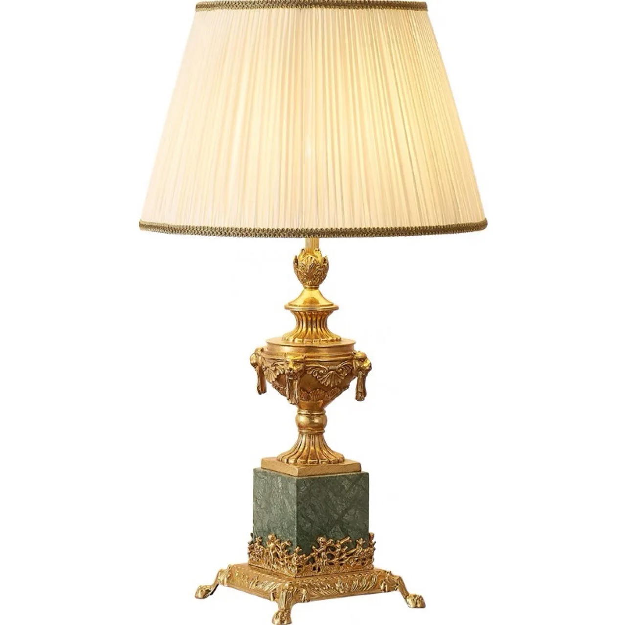 

French desk lamp, fabric atmosphere European retro bedroom bedside living room study room with villa all copper desk lamp