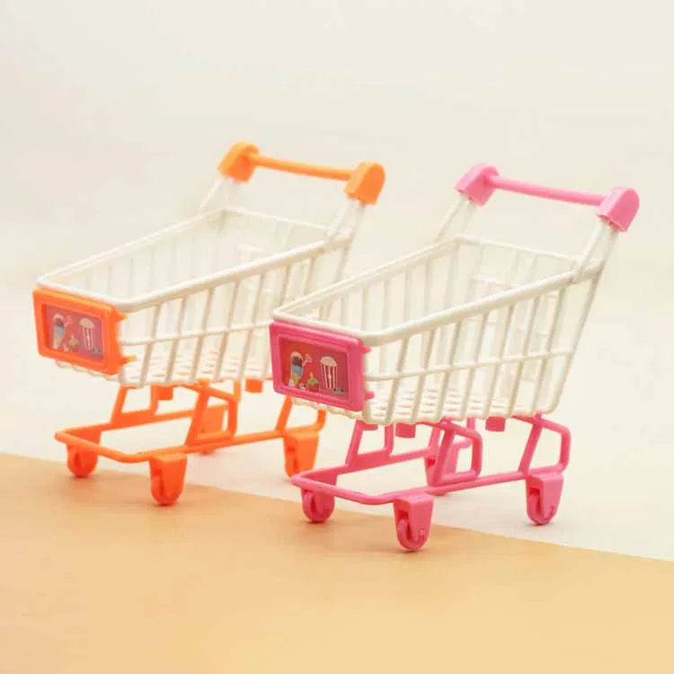 Dollhouse Accessories Simulation Mini Supermarket Shopping Cart Toy Model Miniature Scene Small Ornaments Kids Play House Toys