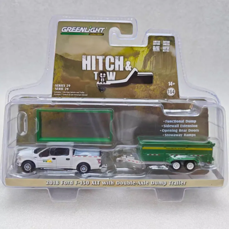 GreenLight масштаб 1:64, 2018 дюйма, модель автомобиля Ford F-150 XLT с двойным фотоэлементом из сплава, статический дисплей для подарка