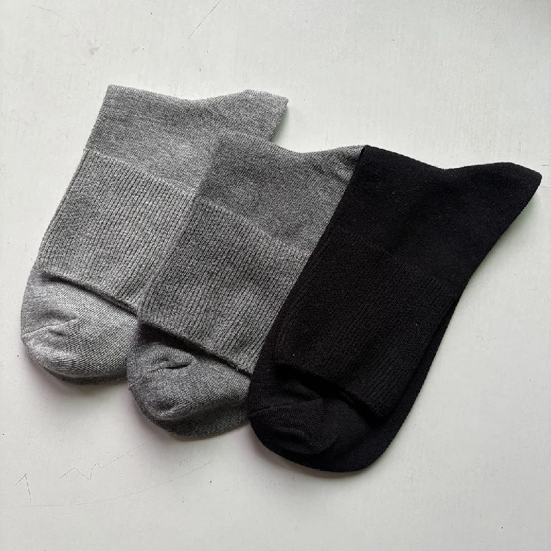 5 Pairs Plus Size Men Cotton Crew Socks EU 45-50 Wide Loose Top High Elastic Comfort Casual Socks 3 Colors