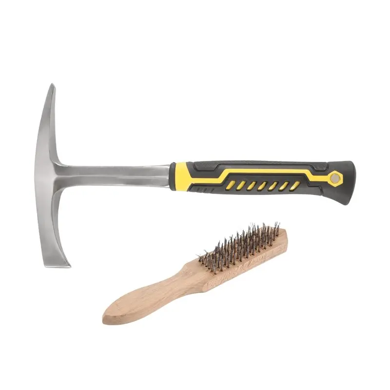 AB13-Welding Chipping Hammer And Wire Brush, Heavy Duty Steel Slag Hammer With Wirs Removal Tool For Welders