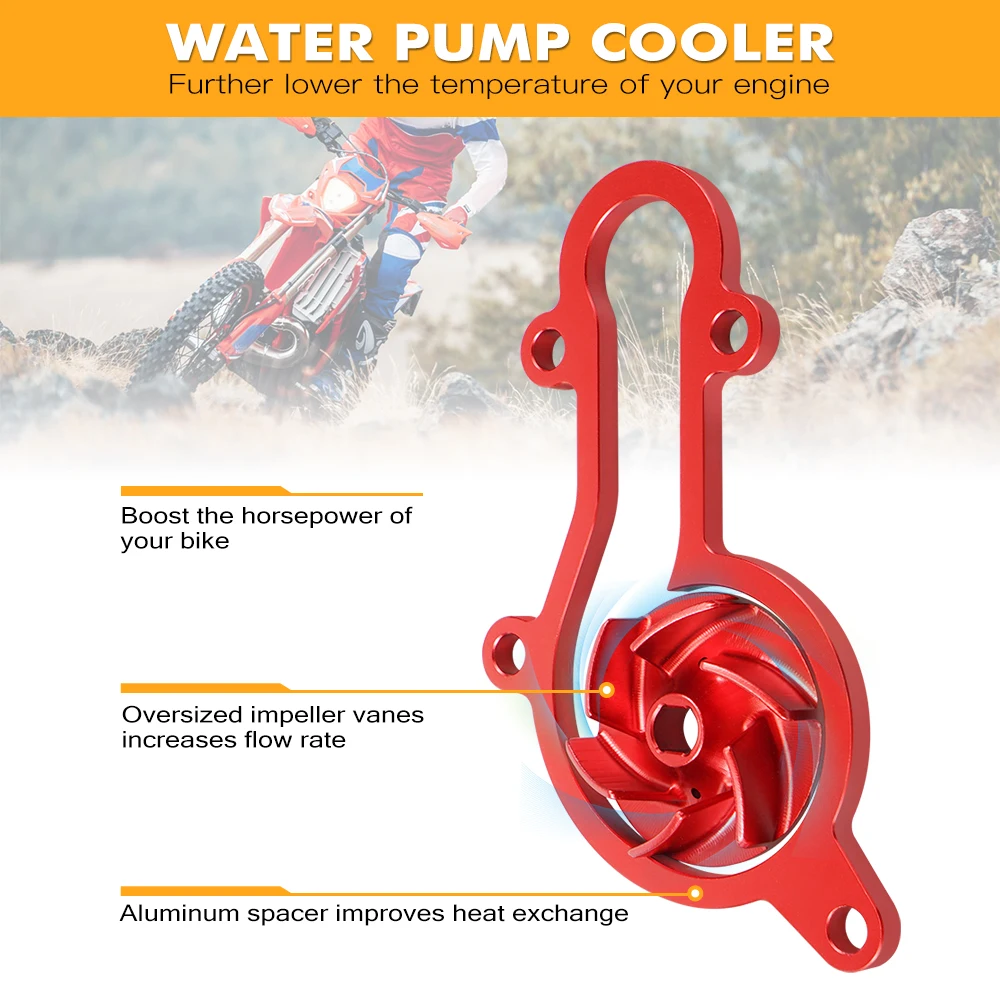 For Beta XTrainer 300 250 2015-2024 RR 300 250 2013-2024 NICECNC Motorcycle Water Pump Cooler Impeller Spacer & Water Pump Cover