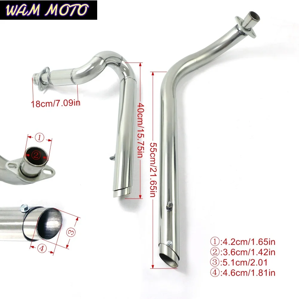 Motorcycle Exhaust Pipe With Muffler Removable Silencers For Honda Steed Shadow 400 600 VLX400 VLX600 VT400 C VT600C VT600