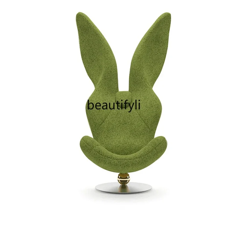 

S Nordic casual green rabbit chair FRP creative special-shaped art ornament single armrest sofa chair