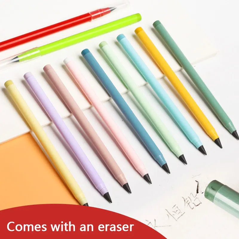 New Technology Everlasting Pencil Unlimited Writing Pens Novelty No Ink Art Sketch Pencils with Eraser Eternal Pencil Stationery