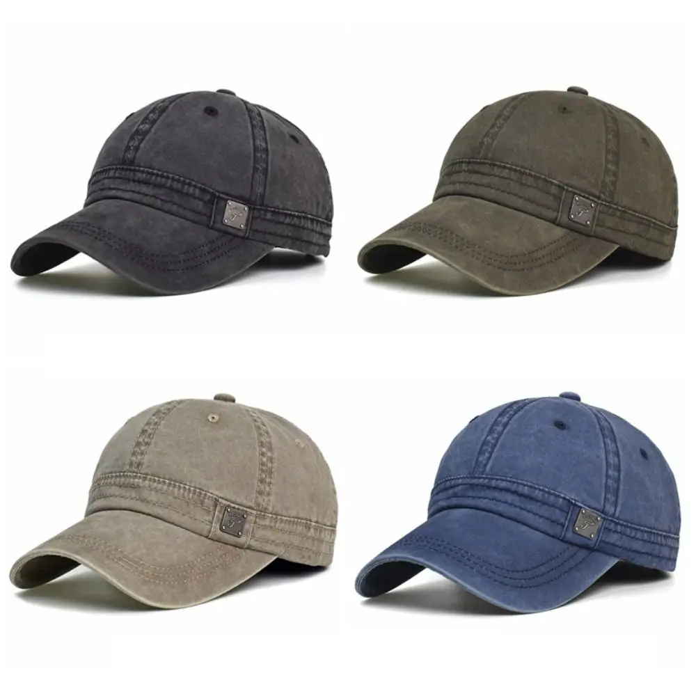 

Casual Wash Cotton Baseball Caps Sun Protection Adjustable Visors Trucker Style Streetwear Hats Travel