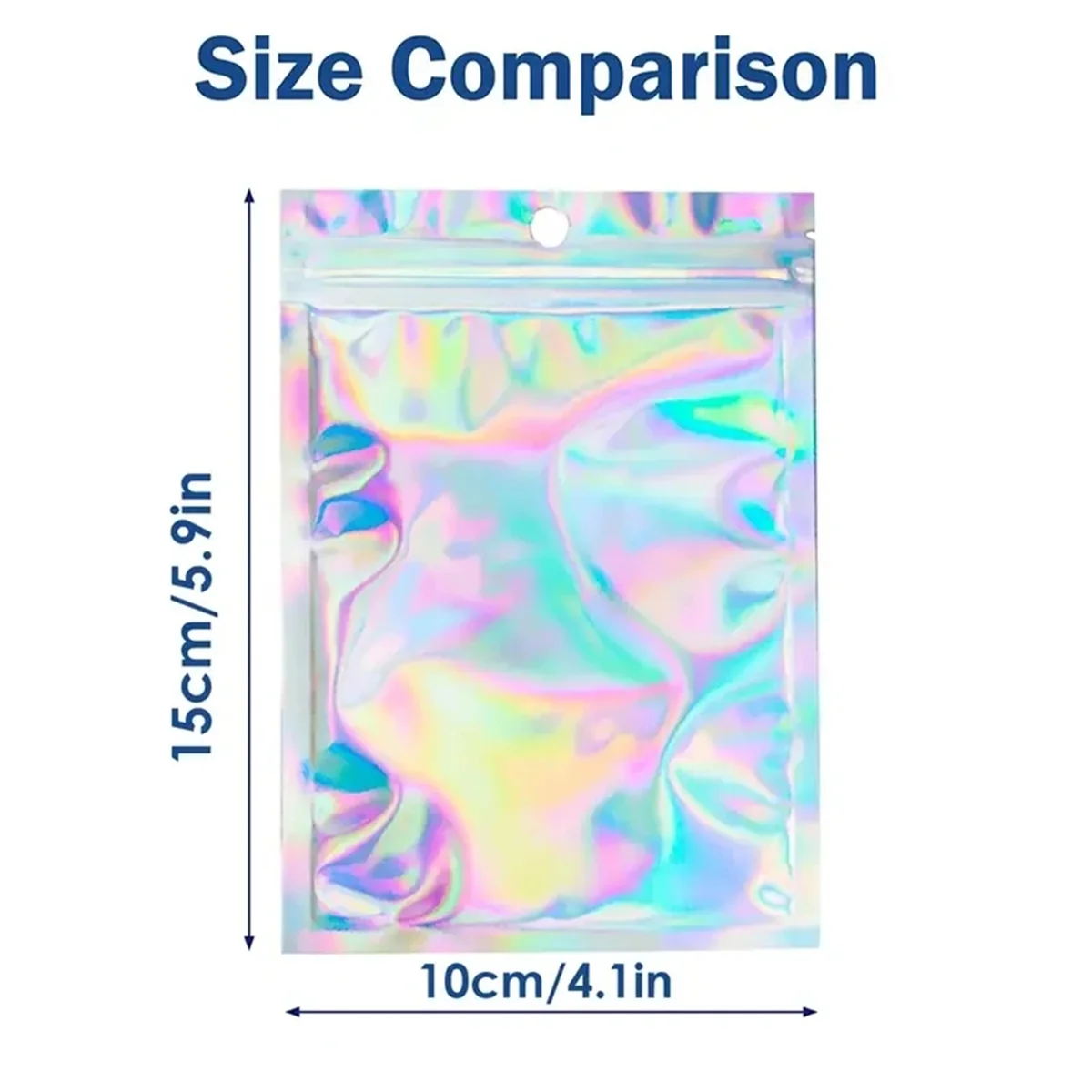 Resealable Radiation Film Bag Self-Sealed Bag Candy Sugar Santong Jewellery Beauty Storage Bag 15x10cm