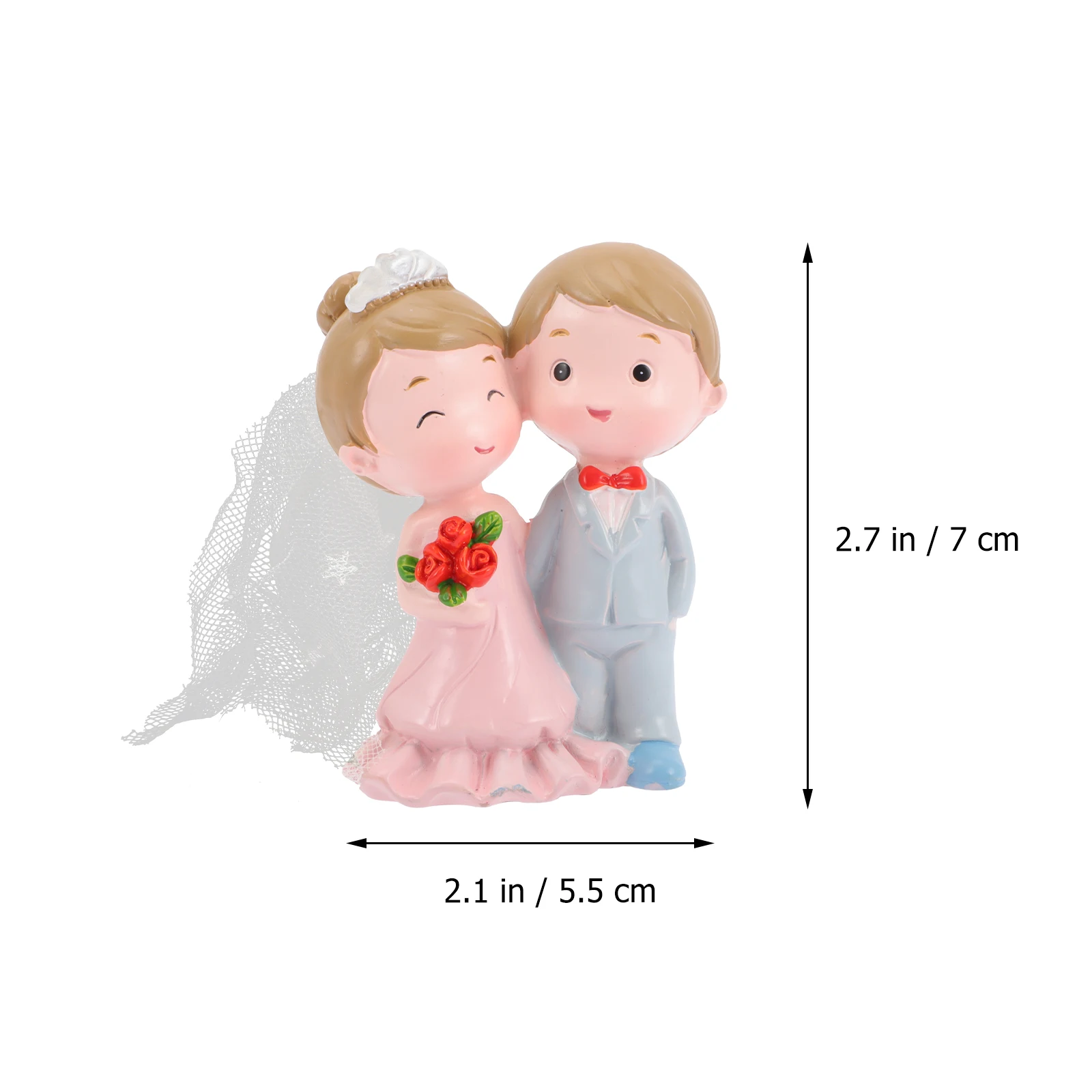 

Romantic Wedding Cake Decoration Bride Groom Resin Couple Statue Compact Lightweight Sweet Design Table Shelf Decor