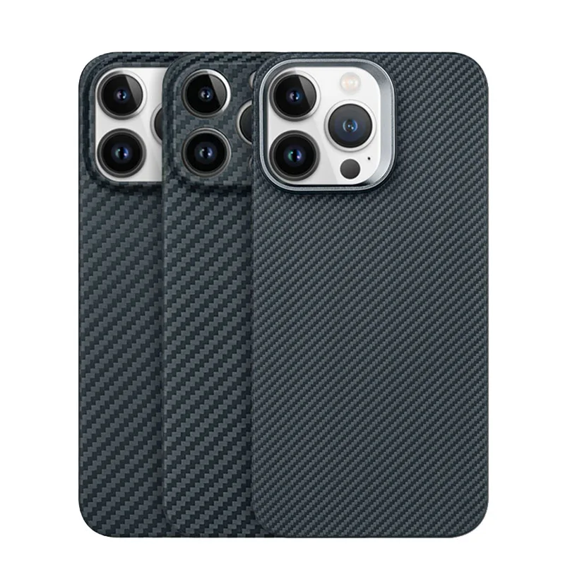 Case for Apple iPhone 15 Pro Max Plus Ultrathin Real Carbon Fiber Aramid Anti-explosion Mobile Phone Protective Cover Protection