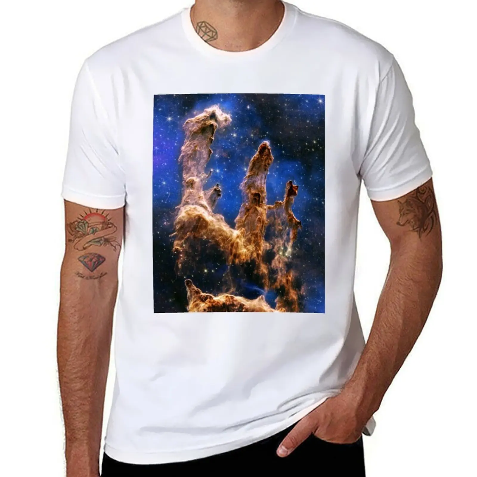 

JWST Pillars of Creation NIRCam + Miri (Merged and Enhanced ultra-HD!) T-Shirt t shirts for man graphic funny T-Shirt