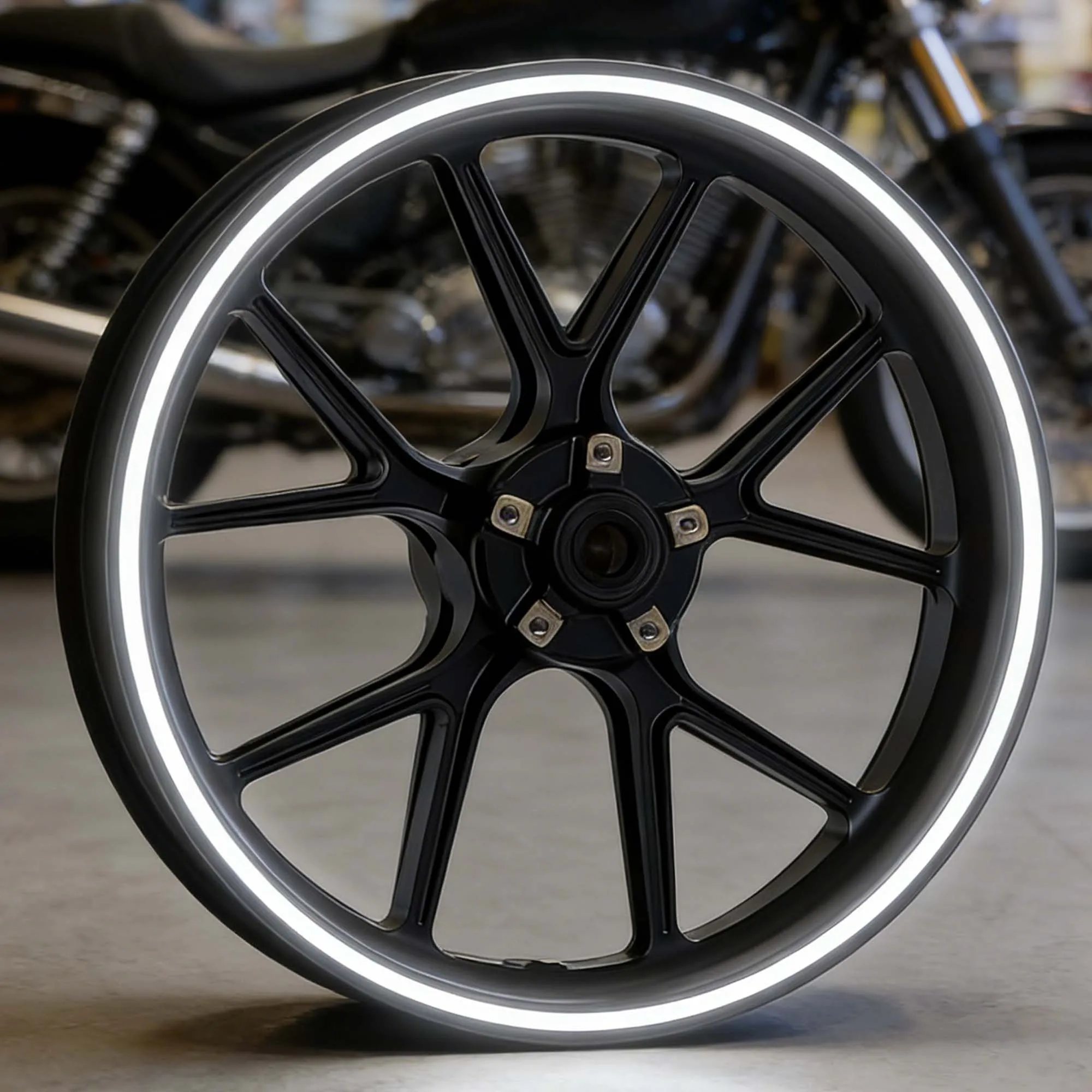 15PCS/1Set Night Reflective Stripe Motorcycle Wheel Stickers Waterproof Durable for 15-19inch Rims Modified Car Vinyl Decals