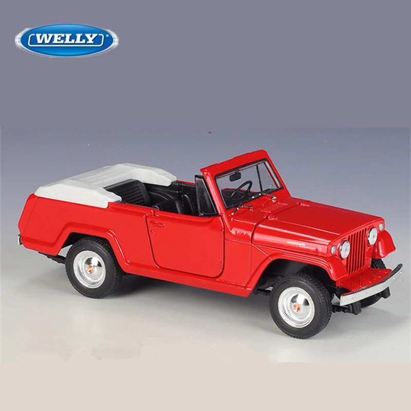 

WELLY 1:24 1967 Jeep Jeepster Commando Alloy Station Wagon Car Model Diecast Metal Off-road Vehicles Car Model Children Toy Gift