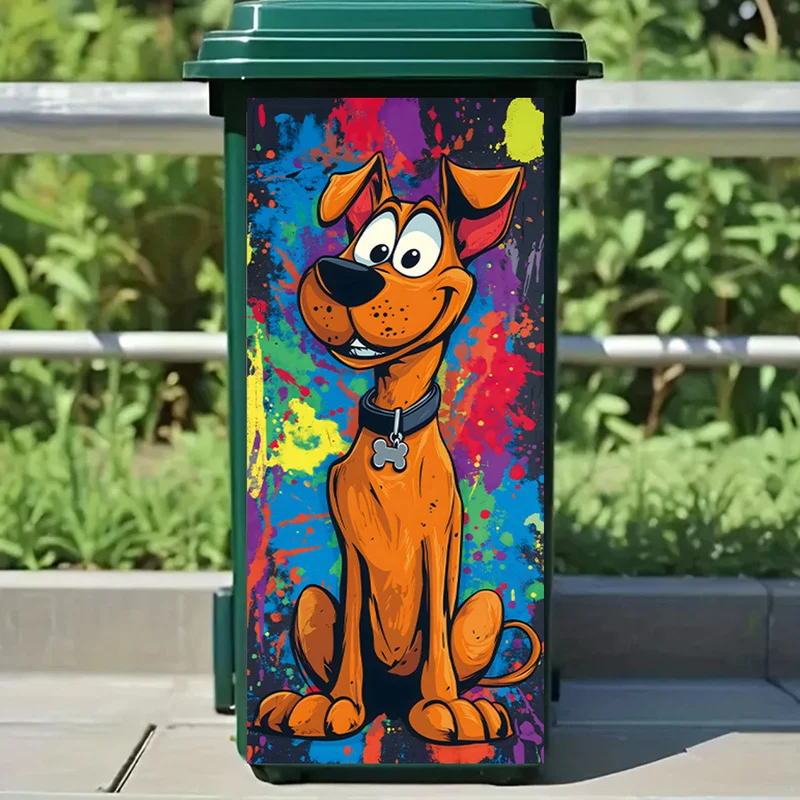 Adorable Cartoon Dog Rubbish Bin Stickers - Funny Kitchen Decor, Removable And Waterproof Vinyl, Home Decoration Wall Decals