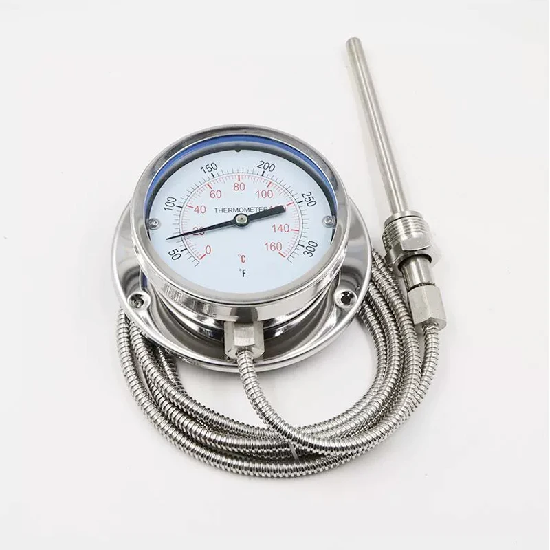 Stainless Steel Dial Gauge Insulated Metal Pressure Capillary Thermometer for Gas