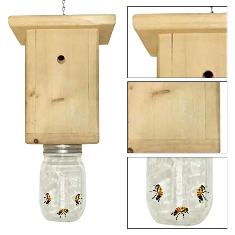 Outdoor Hanging Bees Box Catcher Durable Wooden Bee Trap Beekeeping Equipment Beekeeper Tool For Bee Hive House Supplies