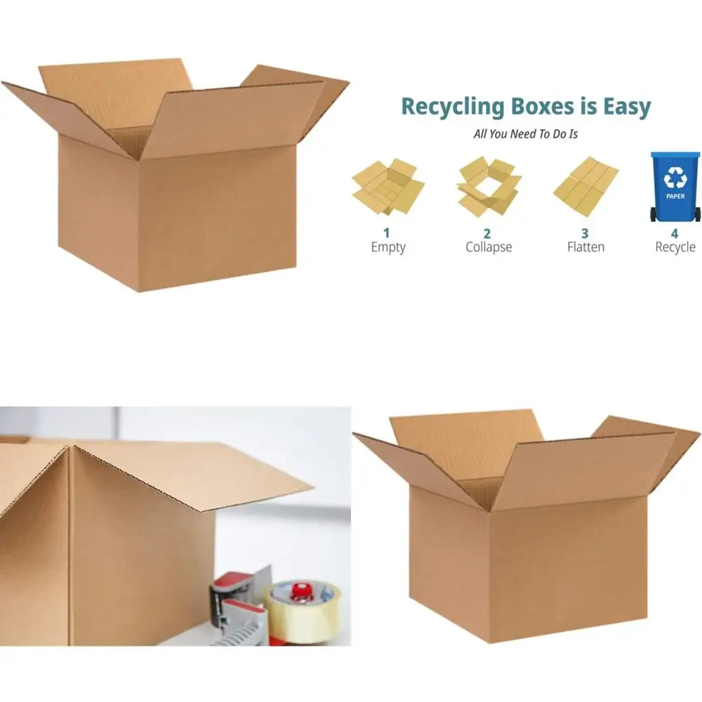 

50-Count 10x10x7 Inch Corrugated Cardboard Boxes for Shipping, Packing, and Moving