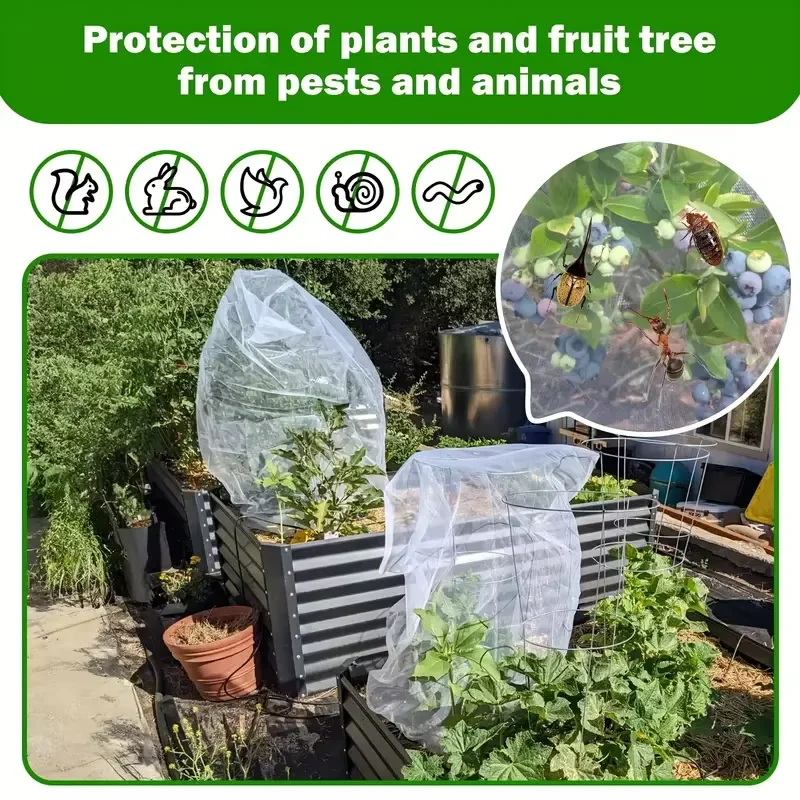 1pcs Nylon Reusable Fruit Protection Mesh Bags Anti Bird Insect Net Cover for Strawberry Grape Vegetable Tree Garden Plant Guard