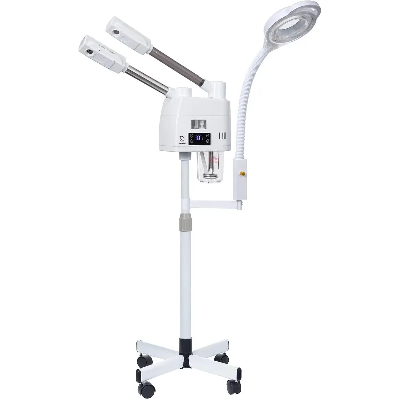 

3in1 Face Steamer Professional Face Steamer 5X Magnifying Lamp Hot&Cold Mist Function Moisturized Skin Clean Pore Make Skin Firm