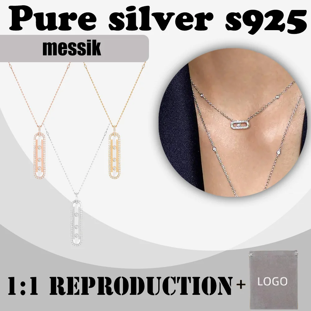 

Casual fashion sterling silver s925 hollow diamond necklace messik style Move series trendy women's series