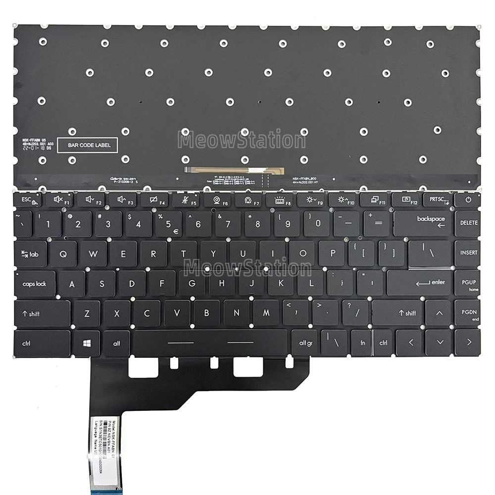 Teclado retroiluminado estadounidense/ruso para MSI Modern 14 B10RBSW B10RASW B10MW B11M B11ML B11MO B11MOL B11MOU B11MU B11SB B11SBL B11SBU B4MW, Modern 15 A10M A10RAS A10RBS A5M A11SB A4M A11MU MS-14C1 MS-14C2