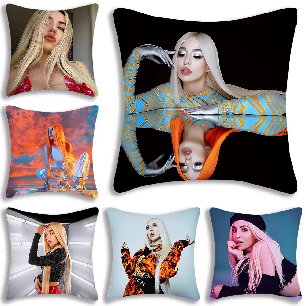 

Ava Max Pop Singer Pillow Covers Cartoon Sofa Decorative Home Double-sided Printing Short Plush Cute Cushion Cover