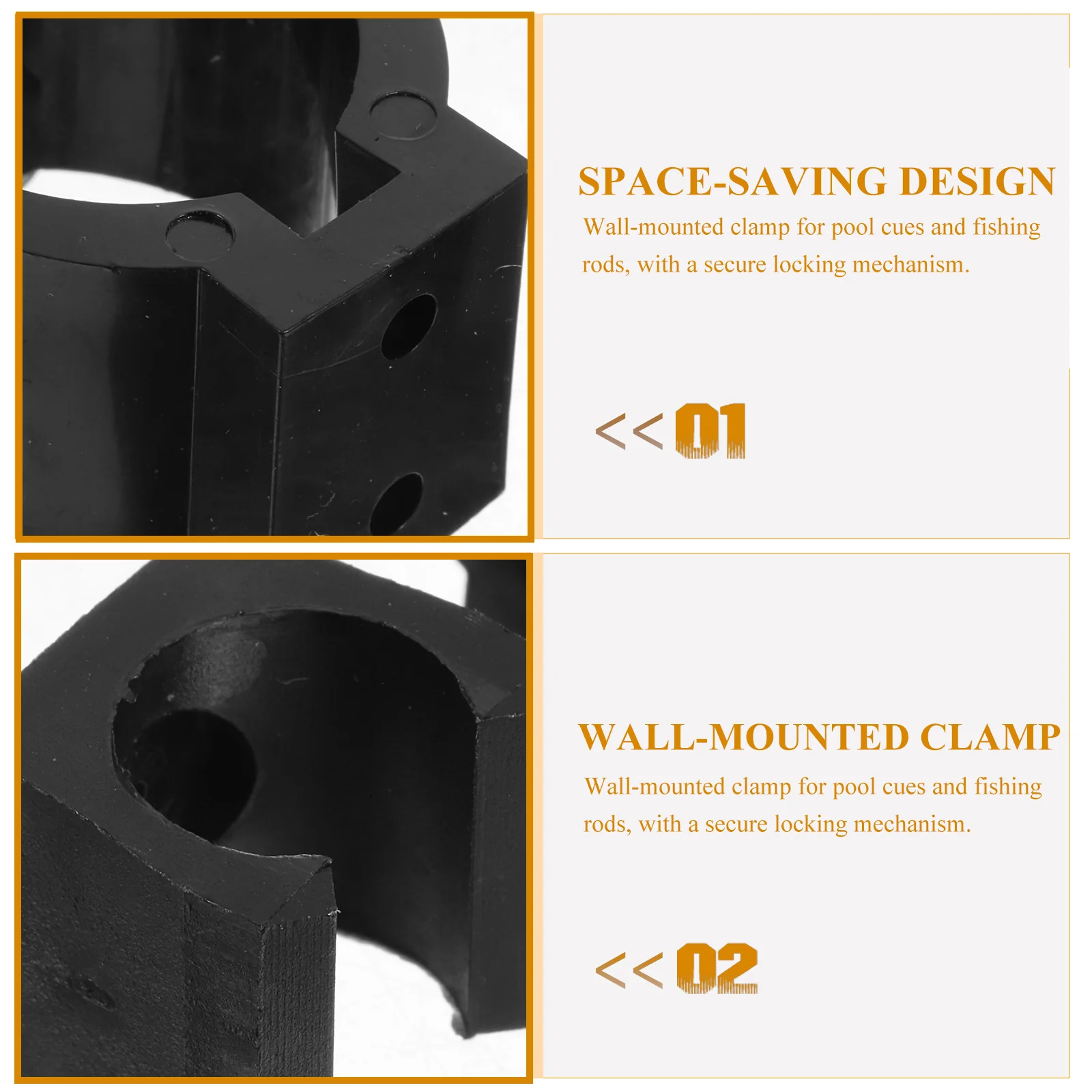 

15Pcs Wall Cue Rack Holders Pool Snooker Fishing Rod Clamp Wall Mount Organizer Secure Fishing Pole Holders Pool Cue Rack