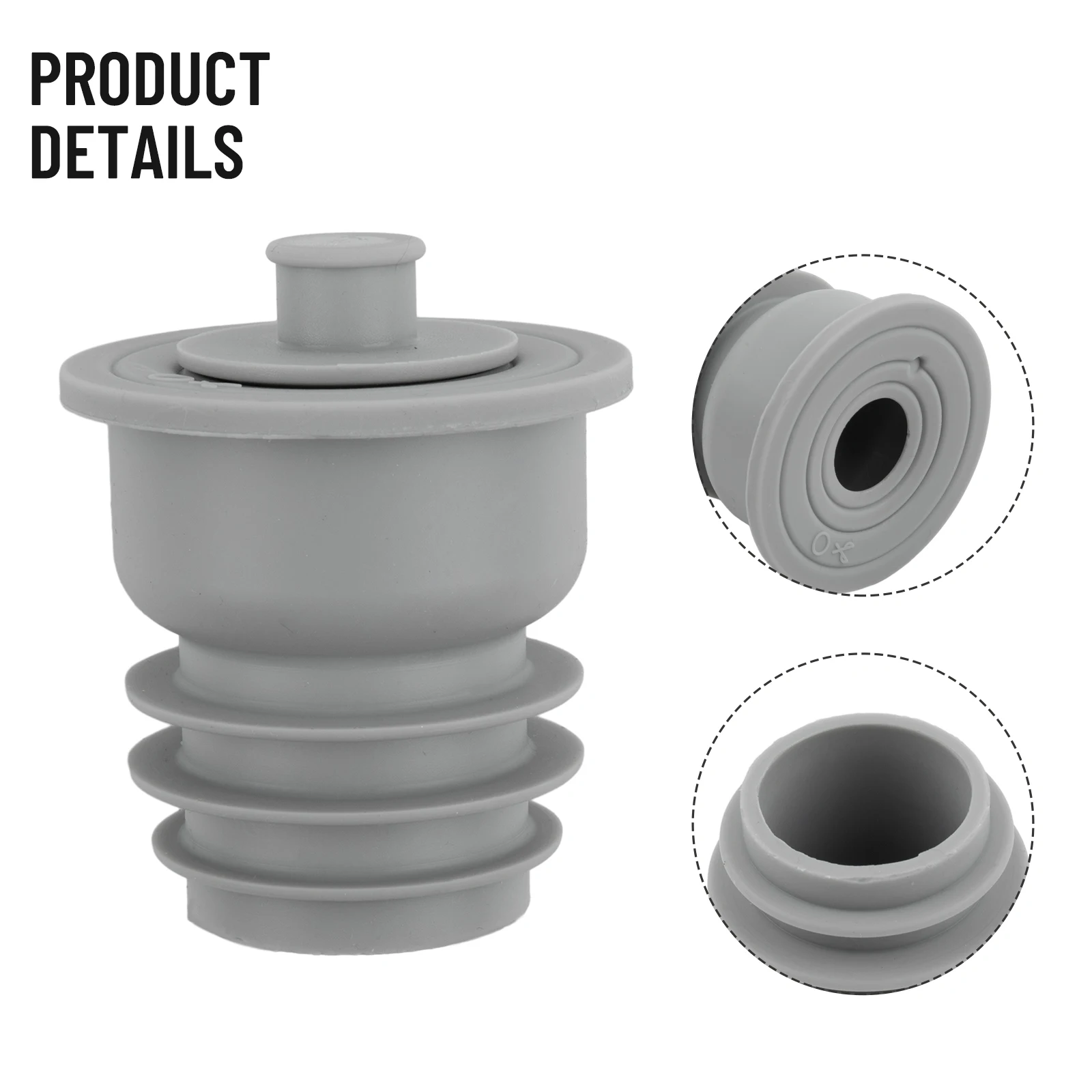 1Pcs Silicone Pipe Seal Washing Machine  Drain Pipe Seal  Deodorant Seal  Pipe Seal Gray 3 Sizes To Selection