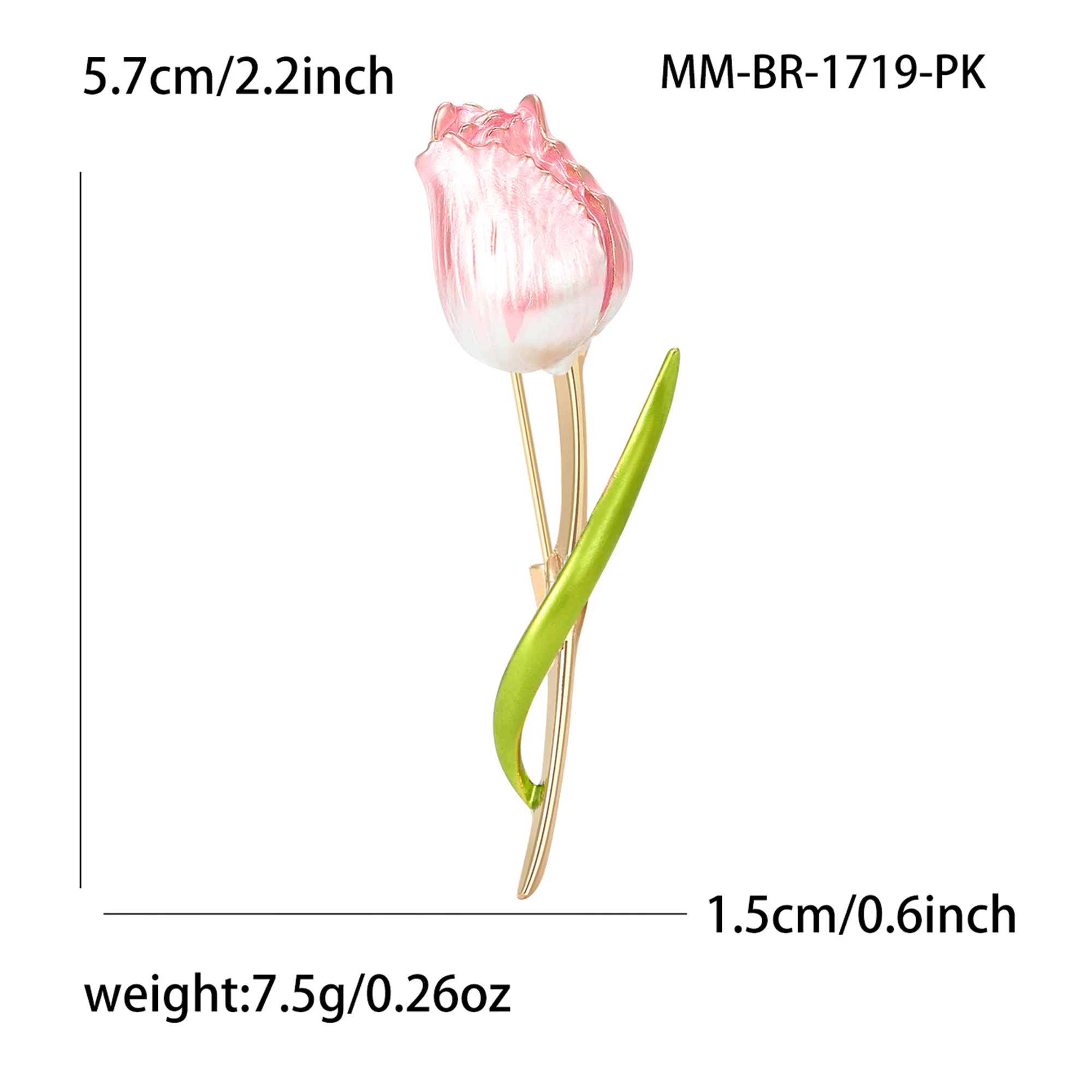 Beaut&Berry Luxury Enamel Tulip Brooches for Women Plant Pins Friends Party Gifts Banquet Jewellery Accessories