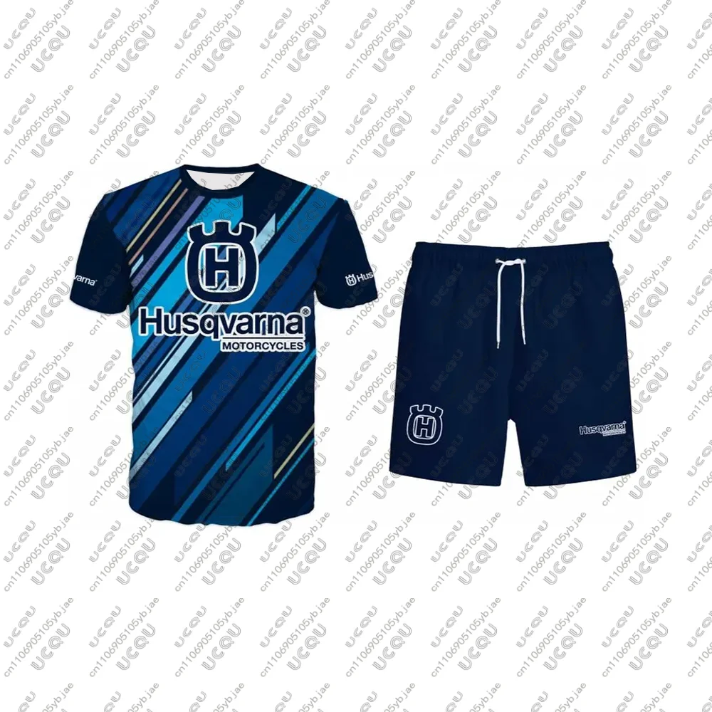 

Motorcycle Moto Gift Men Boys T Shirt Husqvarna Set Racing Jersey Quick-drying Top Motocross Riding Off-road Tee Shorts Pants