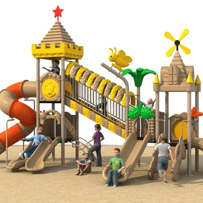 Factory Price Large Plastic Children Kids Equipment Educational Large Slide Outdoor Playground for Home Setting