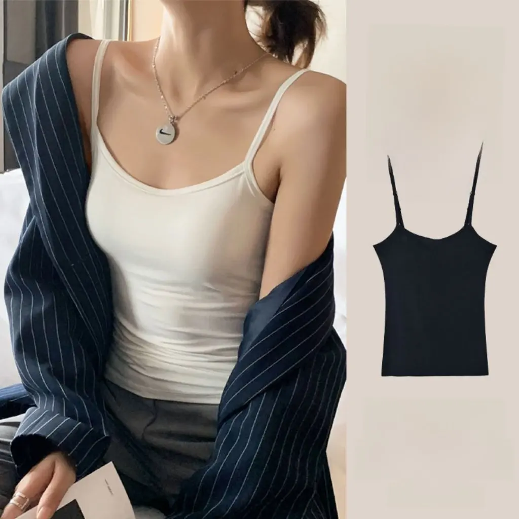 

Women's Inner Tube Top Camisole with Breast Pad Base One-Piece Outer Wear Beautiful Back Design Summer Bra Underwear