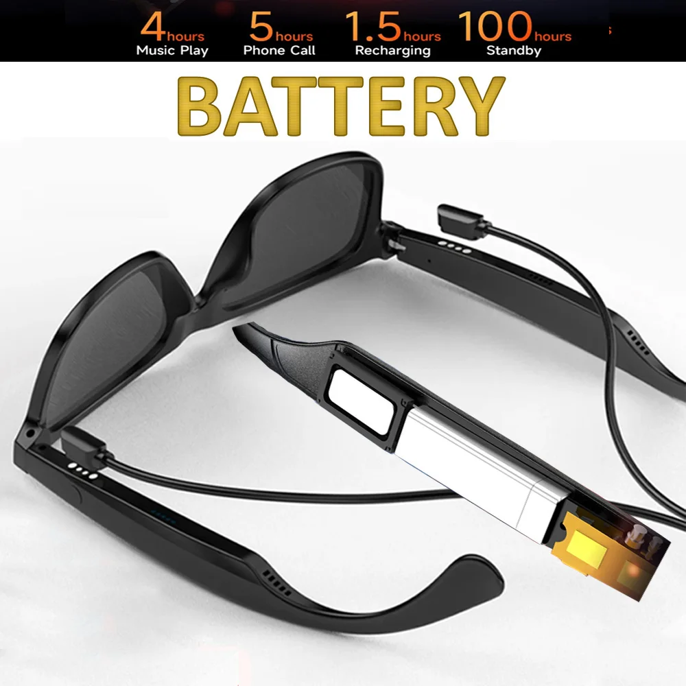 Smart Wireless Bluetooth Glasses Polarized UV400 Eye Protection Earphone Sunglasses Cycling Driving Fishing Listen Music Calling