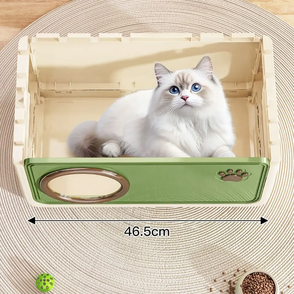 

Universal Double Layer Pet Cat Cage Plastic Ventilated Semi Enclosed Cat Bed Detachable Foldable Cat Shelter Travel